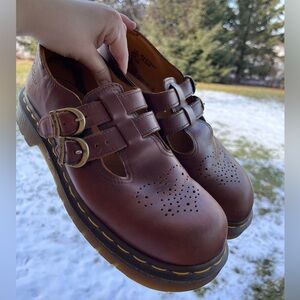 Dr Martens 8065 Mary Jane shoes crazy horse brown butterfly
